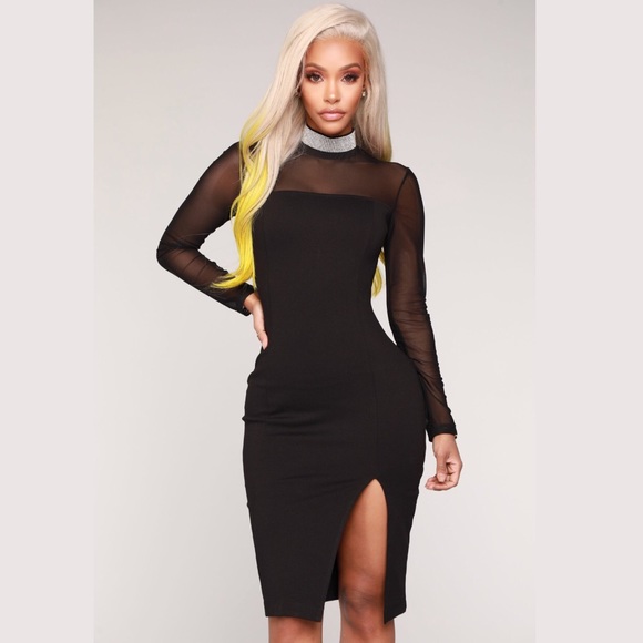 Fashion Nova Dresses & Skirts - NWOT Fashion Nova Rhinestone Collar Dress